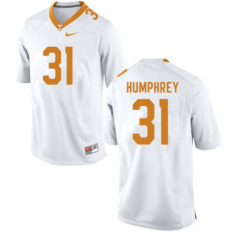 Men #31 Nick Humphrey Tennessee Volunteers College Football Jerseys Sale-White
